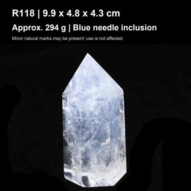 Natural Clear Quartz Point Tower R118 natural clear quartz point tower 9.9 x 4.8 x 4.3 cm approx 294 g