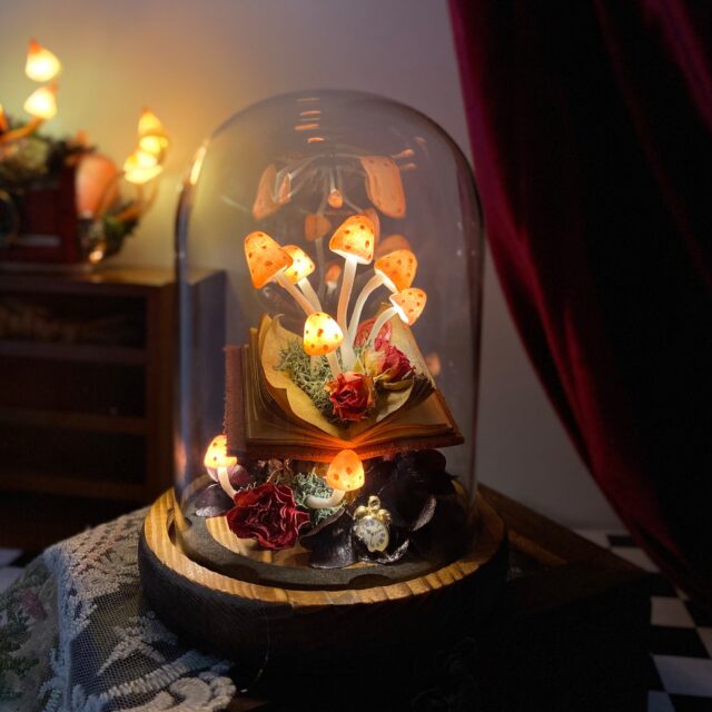 Vintage Mushroom Lamp Creative Gift Glowing Night Lamp Magical Ambiance Art Room Decor original gallery image 1