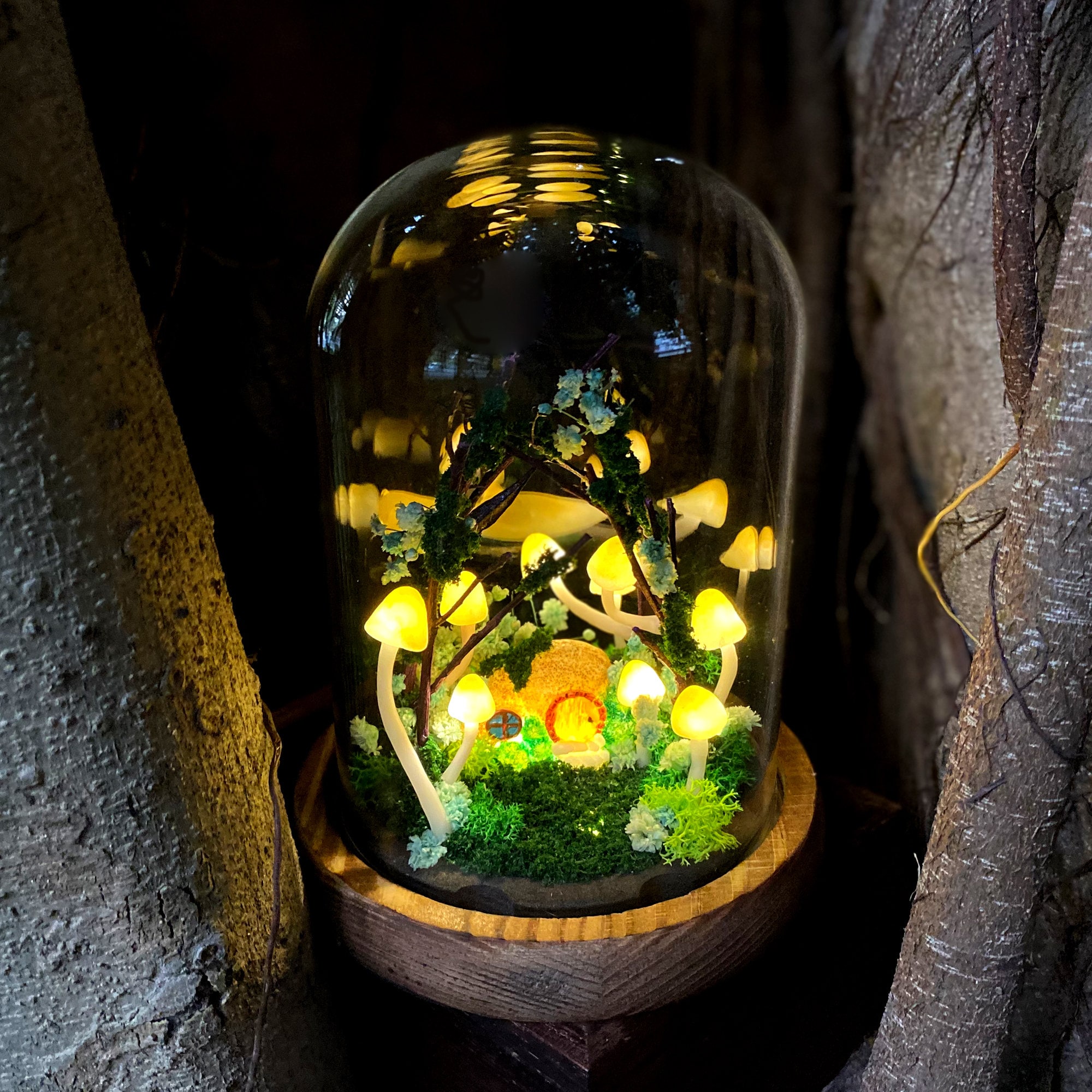 Handmade Mushroom Lamp Nature Night Light Glowing Cloud Cottage Cute Mushroom Nightlight original gallery image 1