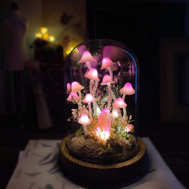 Fairy Tale Pink Mushroom Lamp original gallery image 1