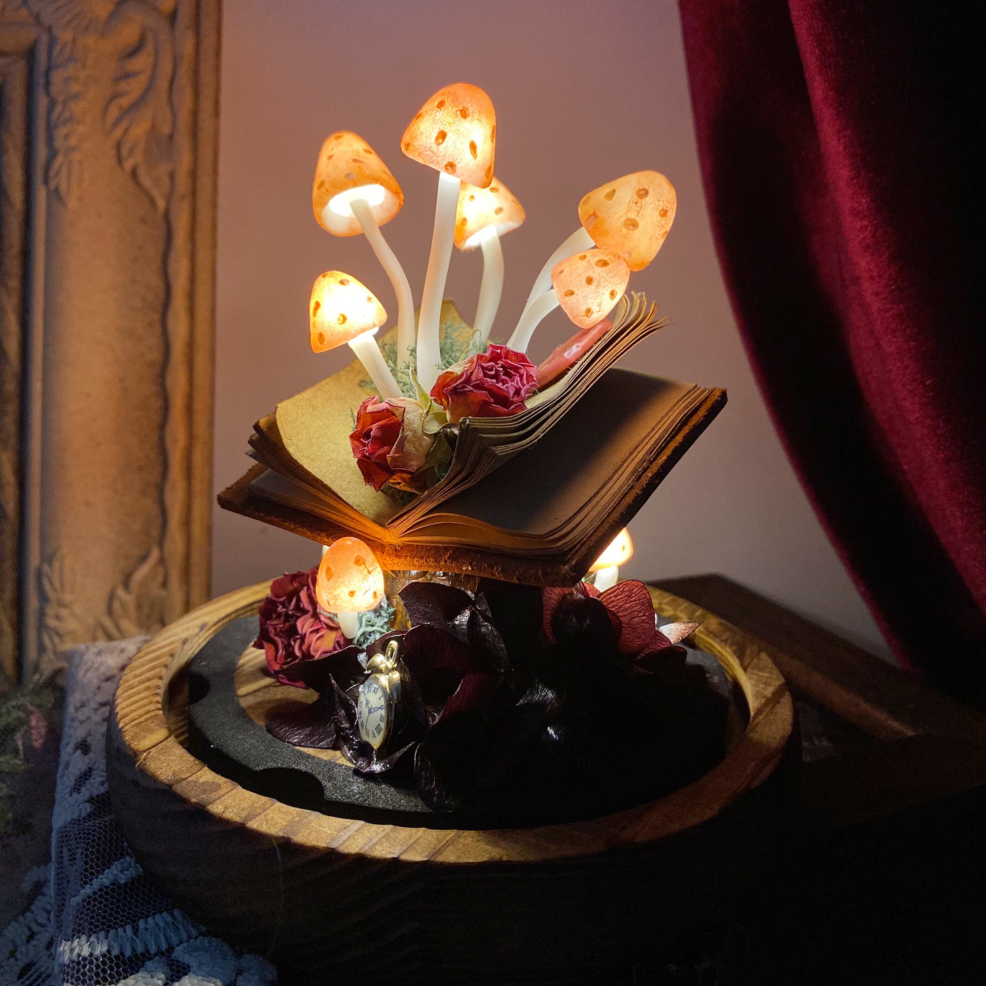 Vintage Mushroom Lamp Creative Gift Glowing Night Lamp Magical Ambiance Art Room Decor original gallery image 2