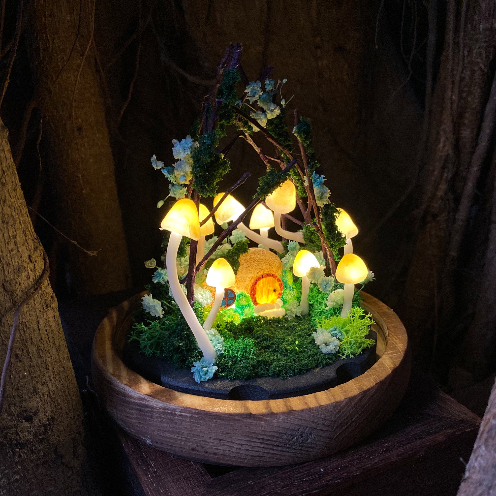 Handmade Mushroom Lamp Nature Night Light Glowing Cloud Cottage Cute Mushroom Nightlight original gallery image 2