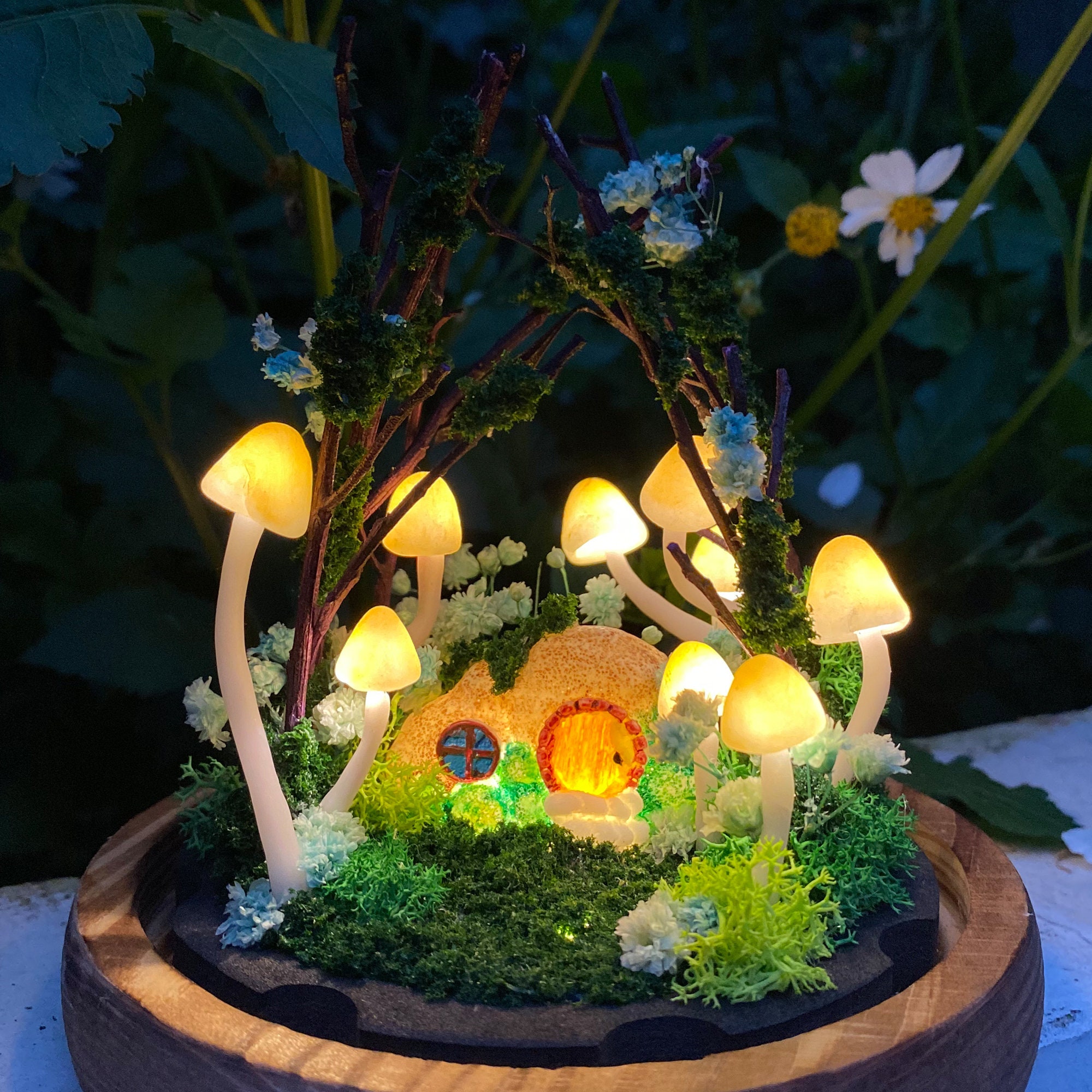 Handmade Mushroom Lamp Nature Night Light Glowing Cloud Cottage Cute Mushroom Nightlight original gallery image 3