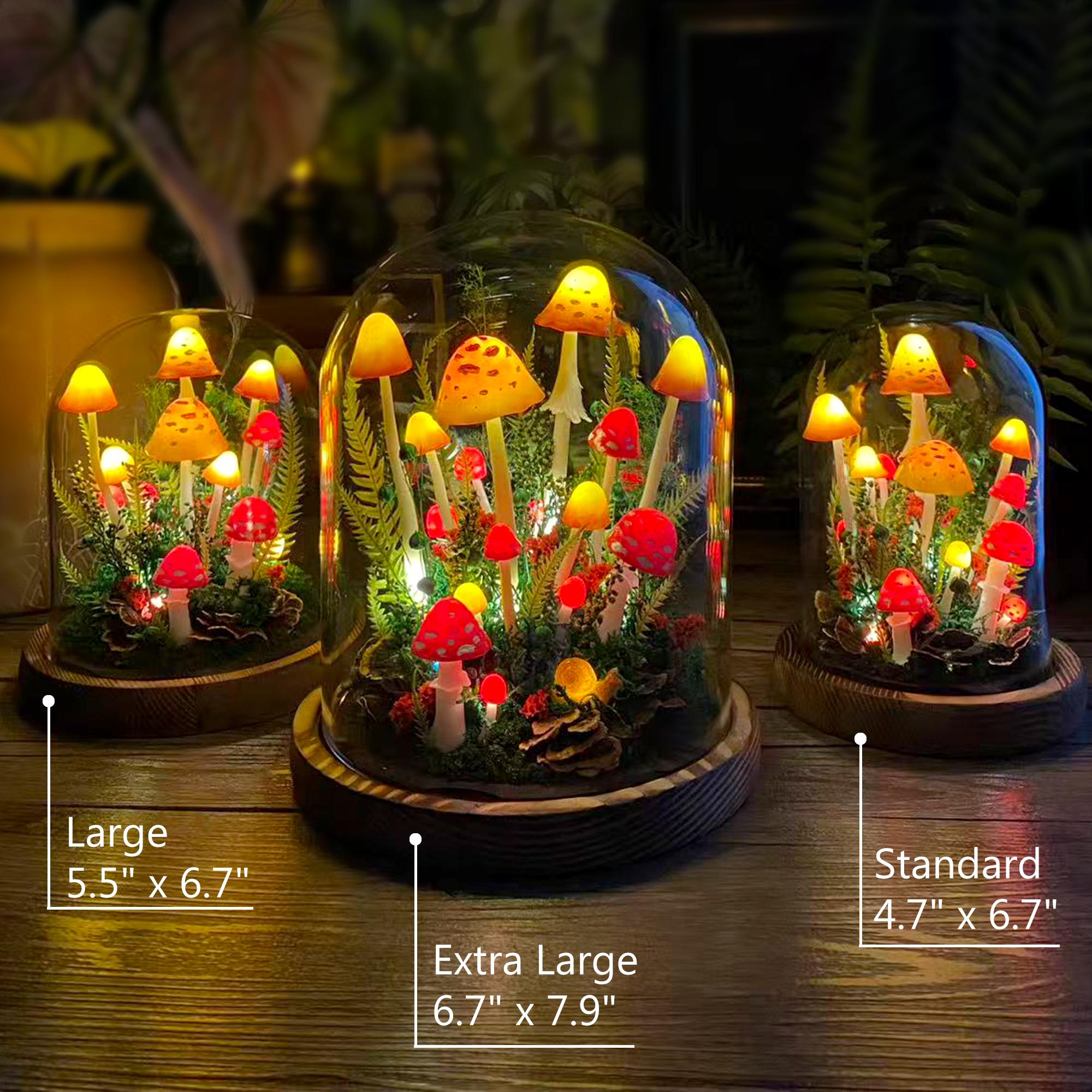 Handmade Glowing Red & Orange Mushroom Lamp original gallery image 3
