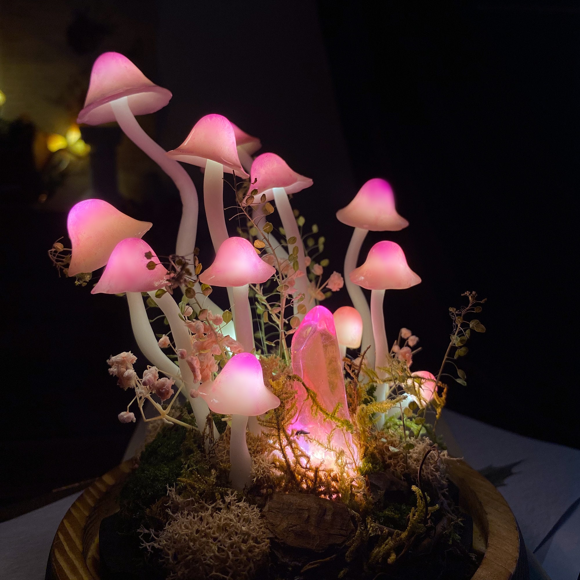 Fairy Tale Pink Mushroom Lamp original gallery image 4