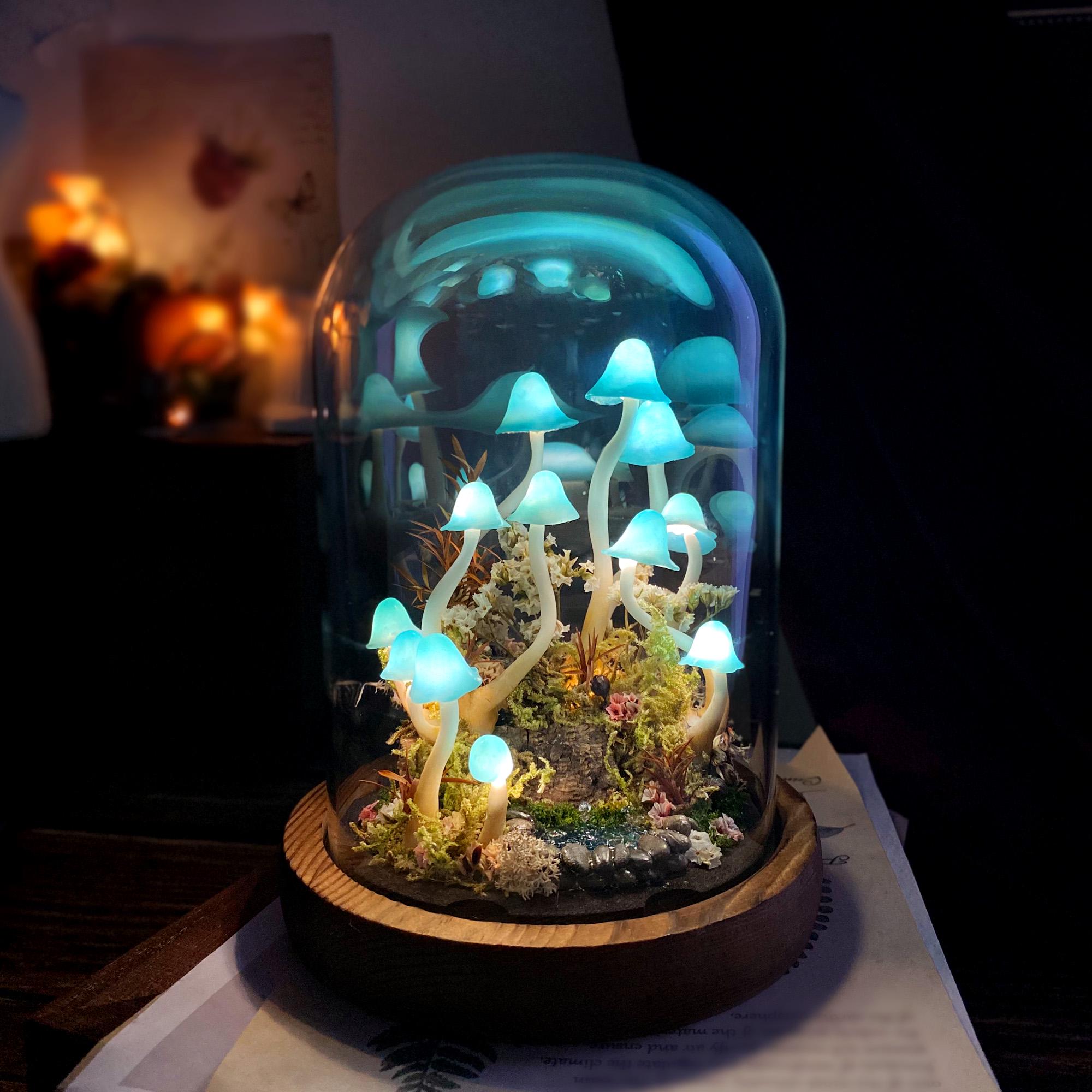 Magic Mushroom Lamp with Flying Fairy and Pond original gallery image 4