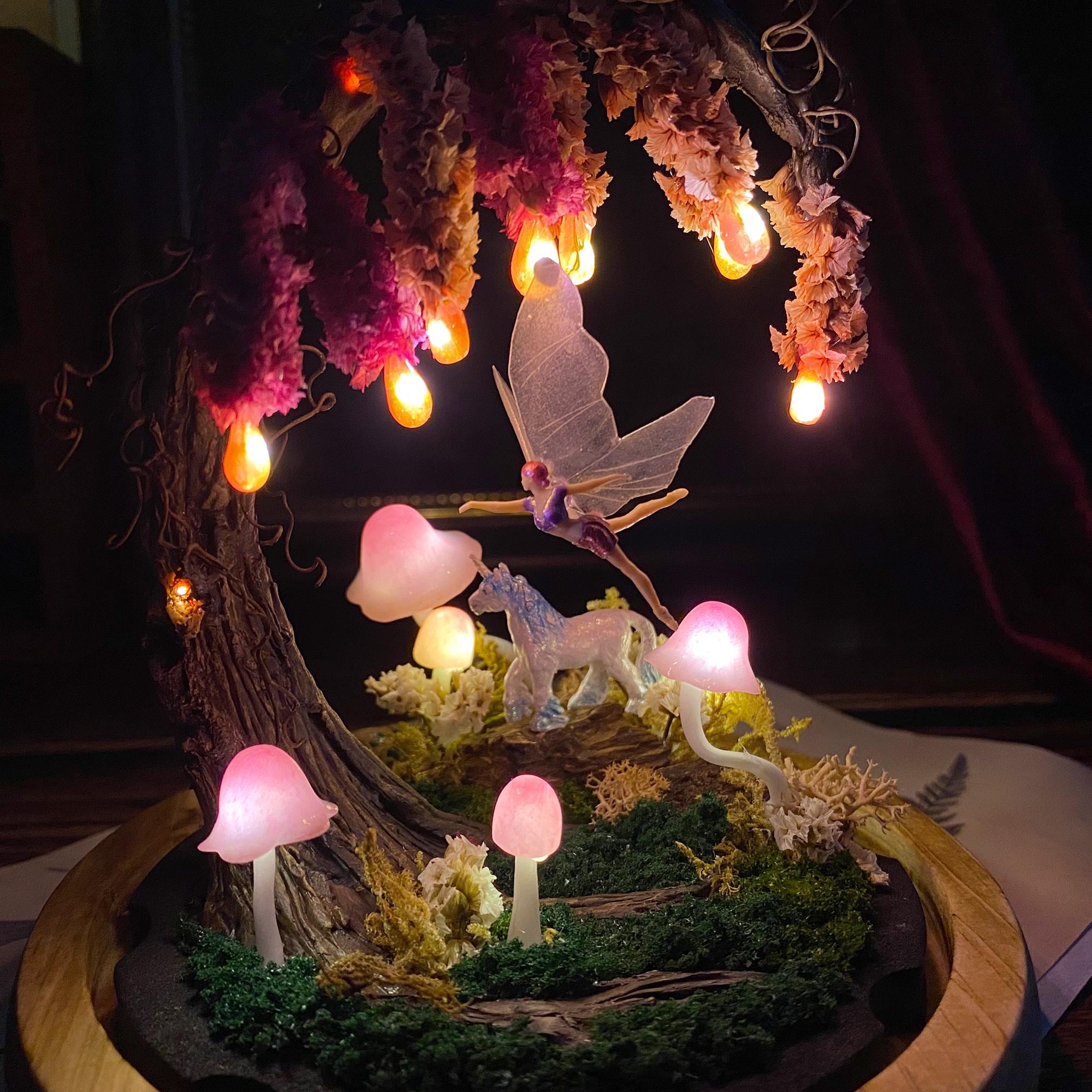 Pink Wisteria Fairy Unicorn Mushroom Night Light original gallery image 4
