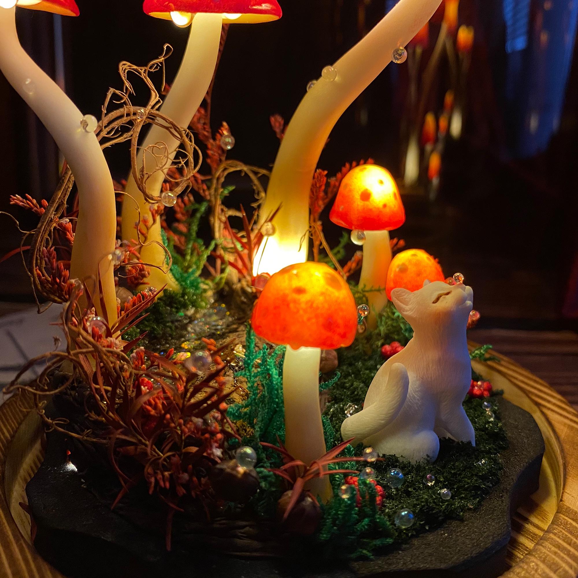 Magical Mushroom Night Light with Cat original gallery image 4