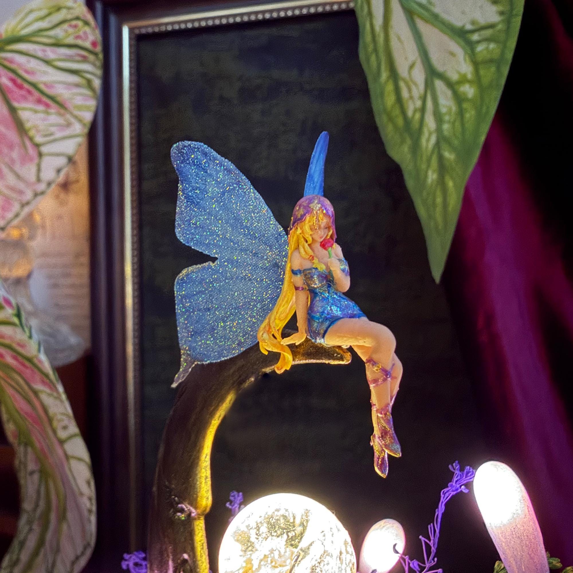 Handmade Crescent Moon Night Light with Fairy original gallery image 4