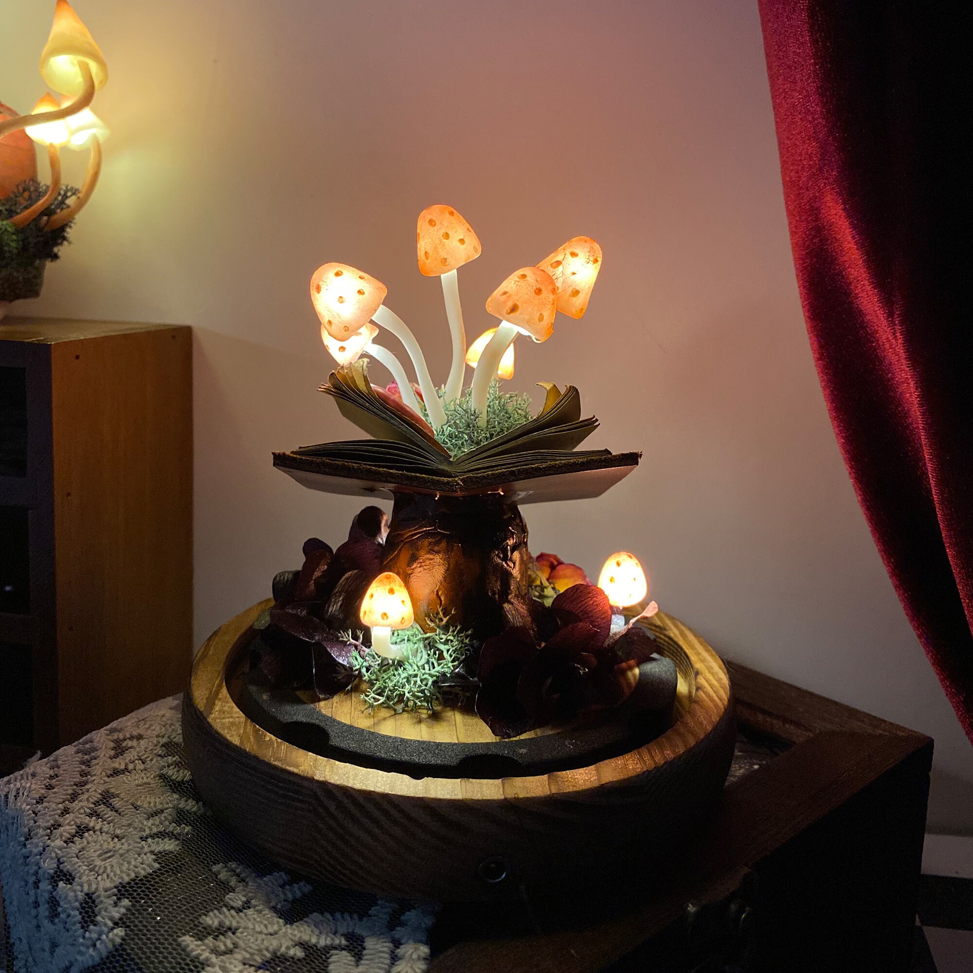 Vintage Mushroom Lamp Creative Gift Glowing Night Lamp Magical Ambiance Art Room Decor original gallery image 5