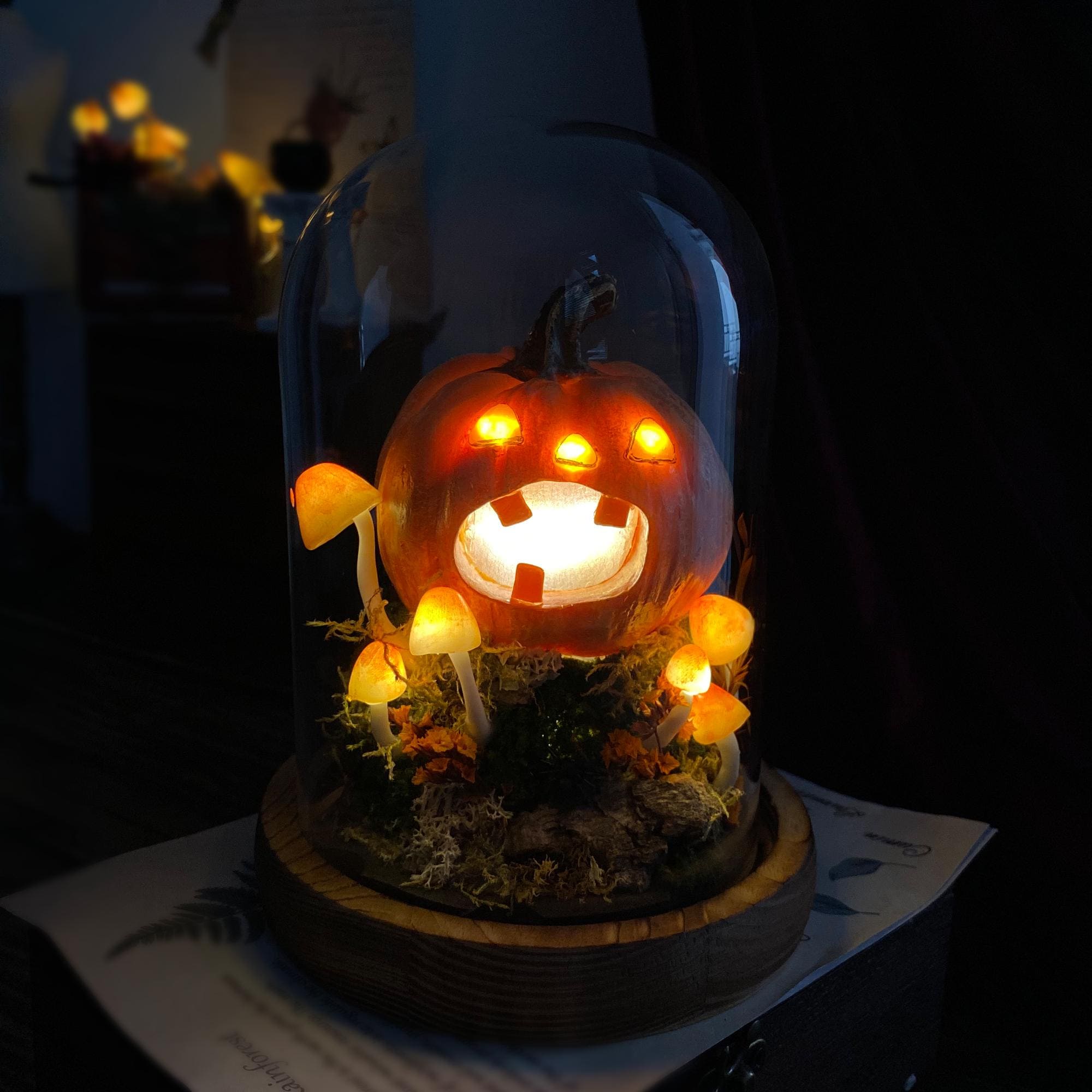 Halloween Pumpkin Mushroom Lamp original gallery image 5