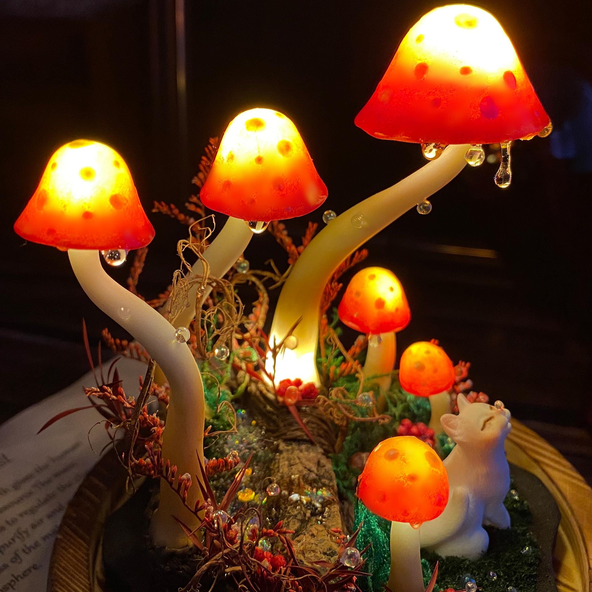 Magical Mushroom Night Light with Cat original gallery image 5
