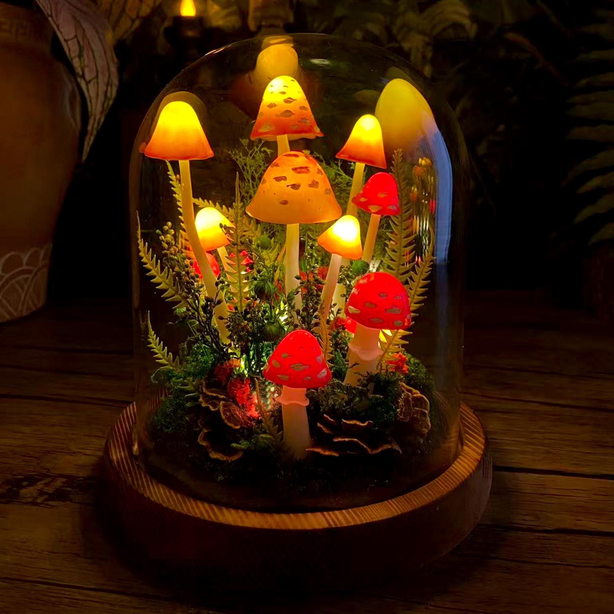Handmade Glowing Red & Orange Mushroom Lamp original gallery image 5