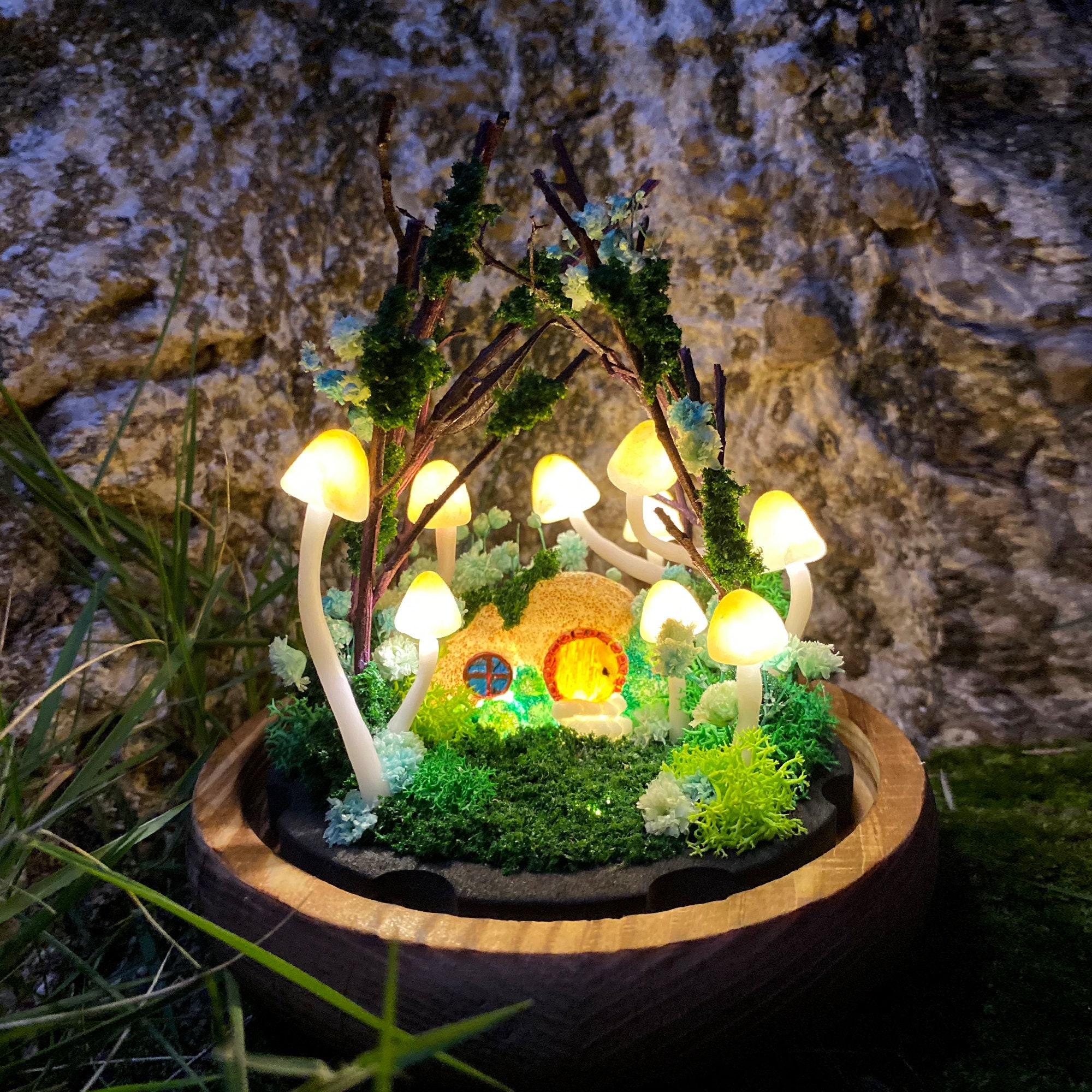 Handmade Mushroom Lamp Nature Night Light Glowing Cloud Cottage Cute Mushroom Nightlight original gallery image 6