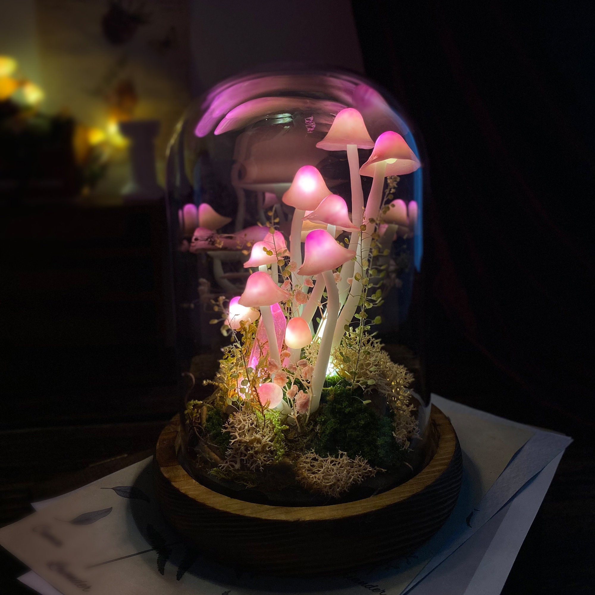 Fairy Tale Pink Mushroom Lamp original gallery image 6