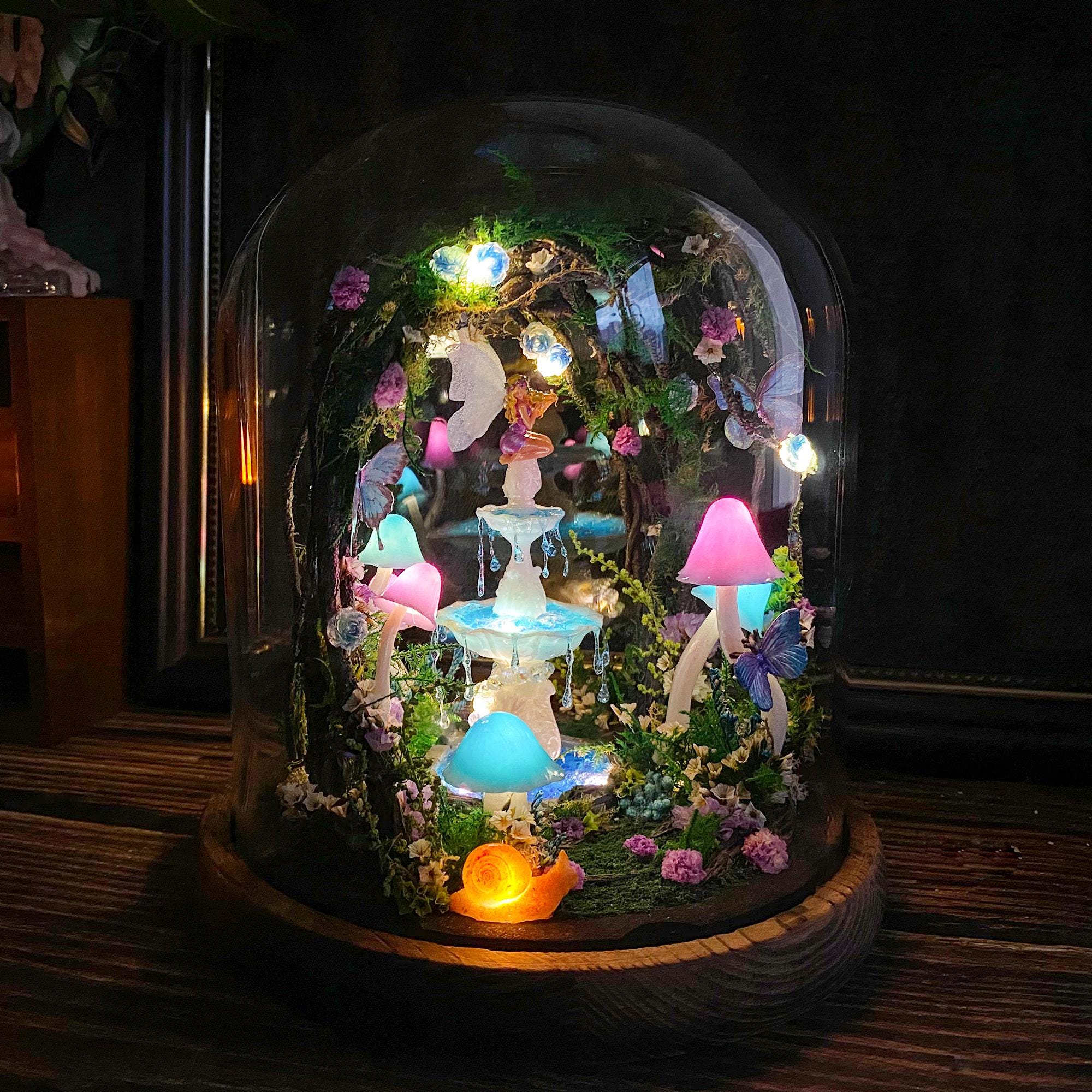 Enchanted Fairy Garden Lamp with Miniature Fountain & Fairy original gallery image 6