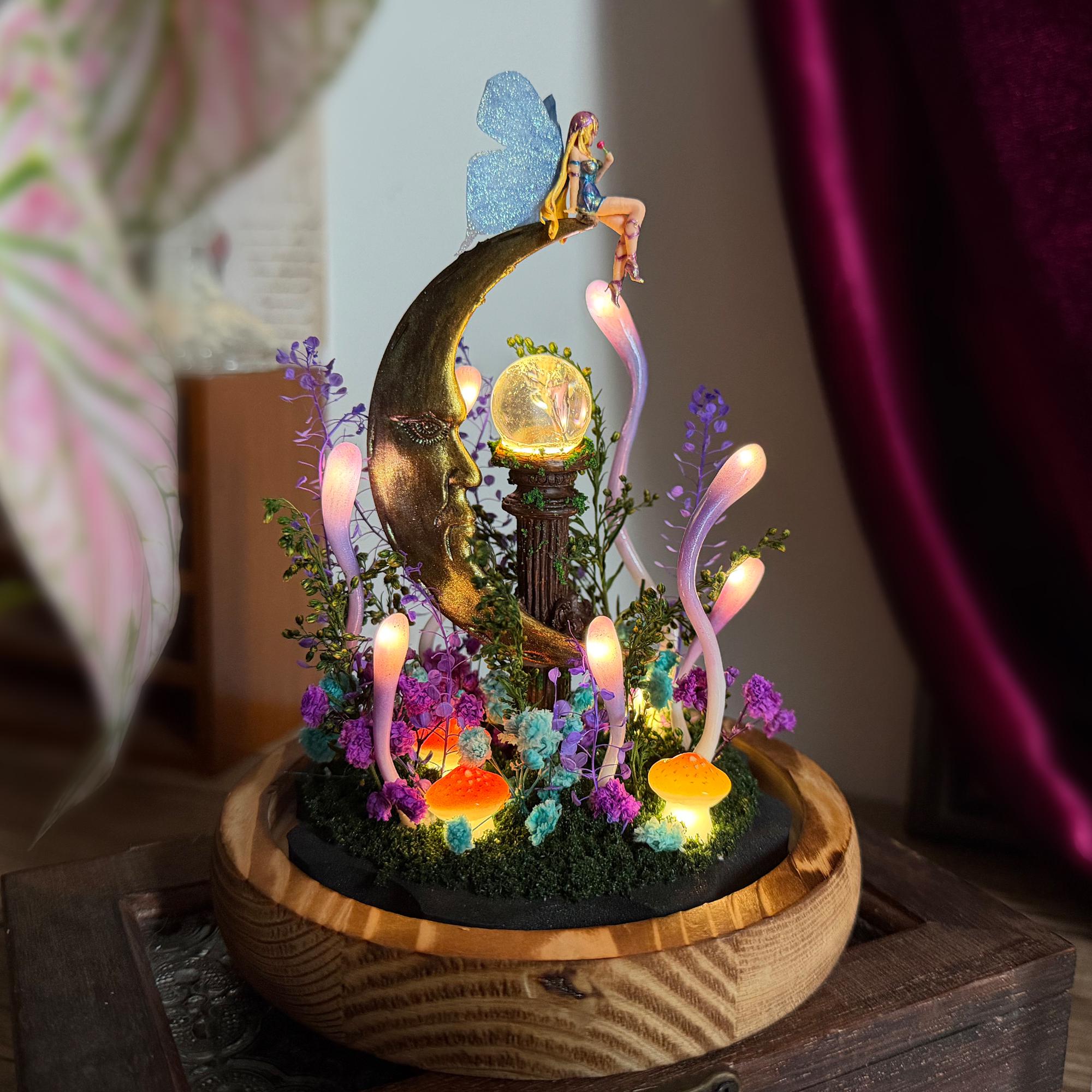 Handmade Crescent Moon Night Light with Fairy original gallery image 6